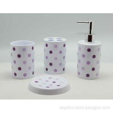 PP Plastic 4 piece Fashion Bathroom Set Tooth Brush Holder